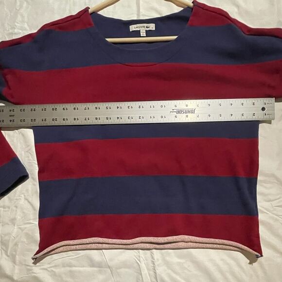 Lacoste Womens L(40) Sweater Navy Red Gold Anchor Nautical Cruise Resort Top EUC - Picture 5 of 6